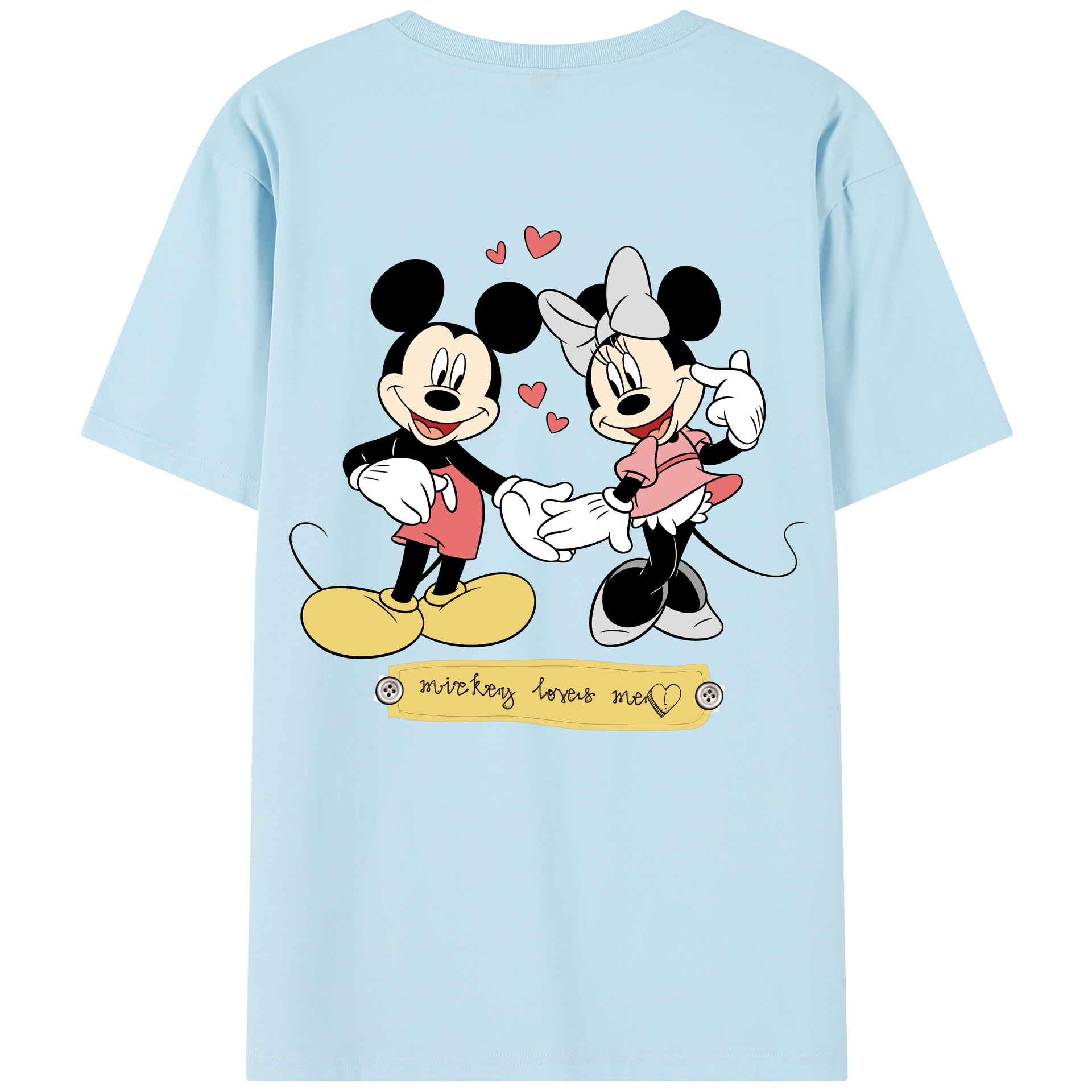 （画像用） ミッキーマウス Mickey Mouse 綿100％半袖Tシャツ（背面プリント）